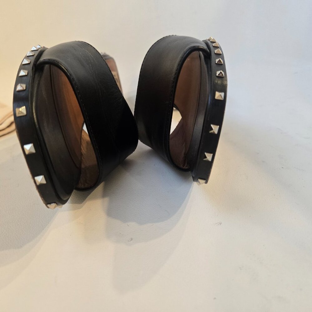 Valentino Gravani Rock Stud Black Slide Sandals 37.5 View 5